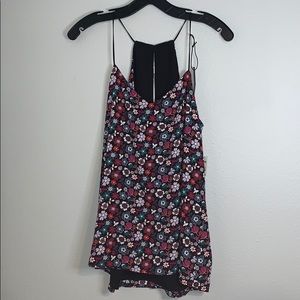 NWT Floral and black reversible express tank top